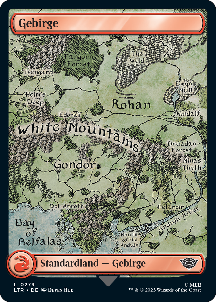 Landkarte-Gebirge mit großflächiger Illustration