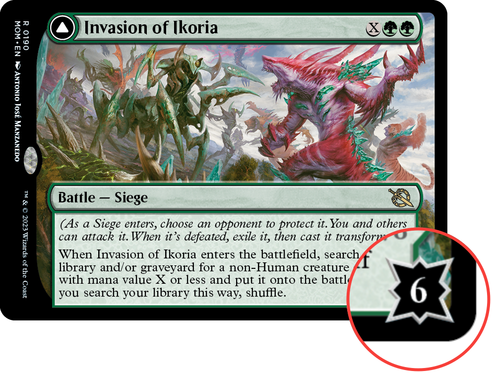 Invasion of Ikoria with defense value highlighted