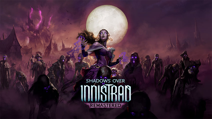 Shadows over Innistrad Remastered artwork featuring Liliana Vess surrounded by a zombie horde