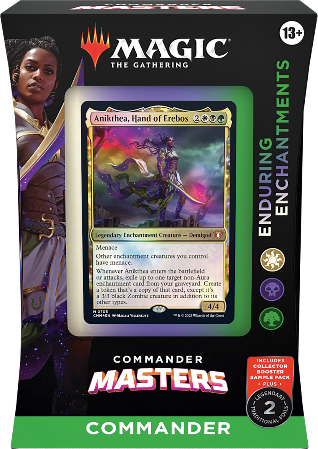 Deck de Commander de Commander Masters: Encantamentos Duradouros (branco, preto e verde)