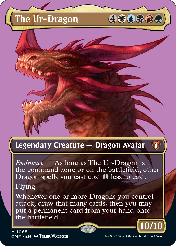 El ur-dragón foil con textura de perfil sin borde