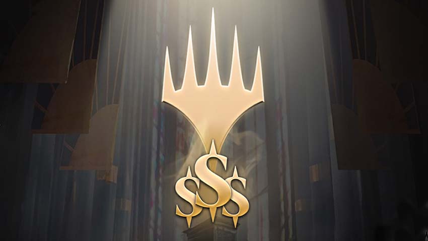 プレインズウォーカーのシンボルと賞金のドルを示すシンボルでできた、アリーナ・オープンのロゴ