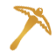 Ícone de palavra-chave descida mostrando uma picareta dourada