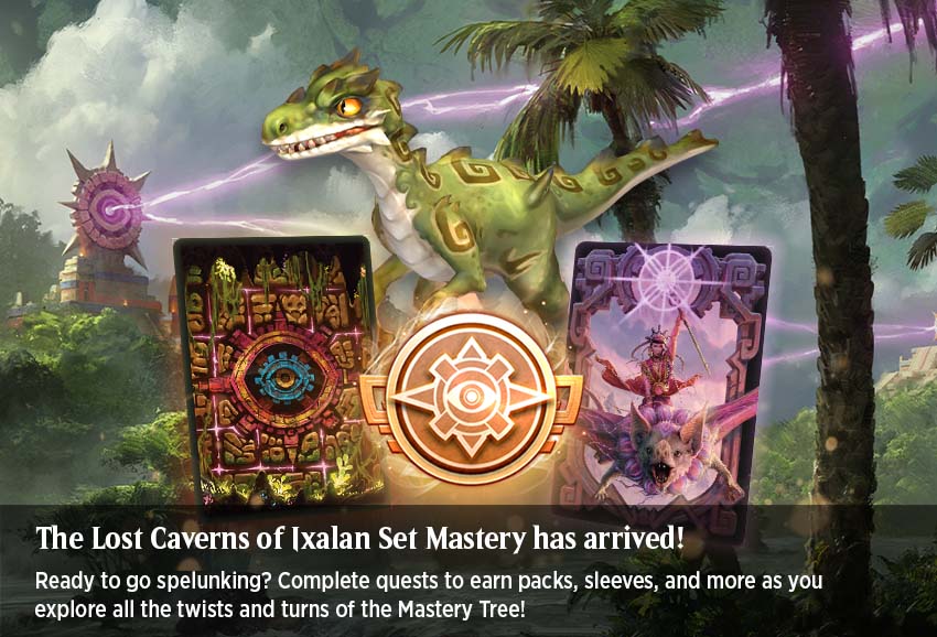 Consigue sobres, protectores de cartas y mucho más al avanzar en la maestría de colección de Las cavernas perdidas de Ixalan