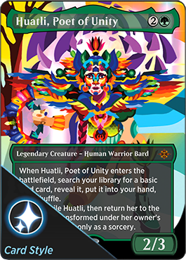 Huatli, Poet of Unity borderless card style