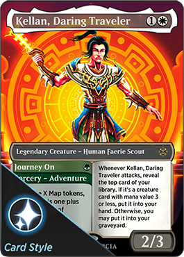 Kellan, Daring Traveler borderless card style