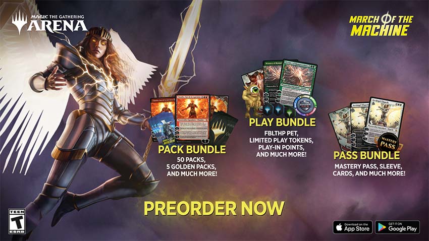 Preorder March of the Machine Bundles on MTG Arena starting Tuesday, March 28