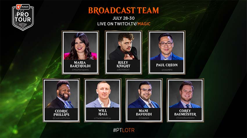 Tableau of the casters hosting the stream of Pro Tour The Lord of the Rings in Barcelona