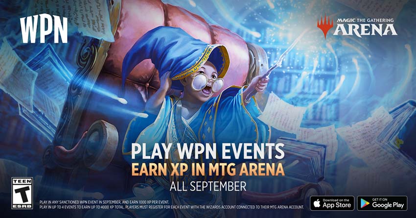 Артикално изкуство на Prodigy Card за септември XP WPN и MTG Arena Promotion