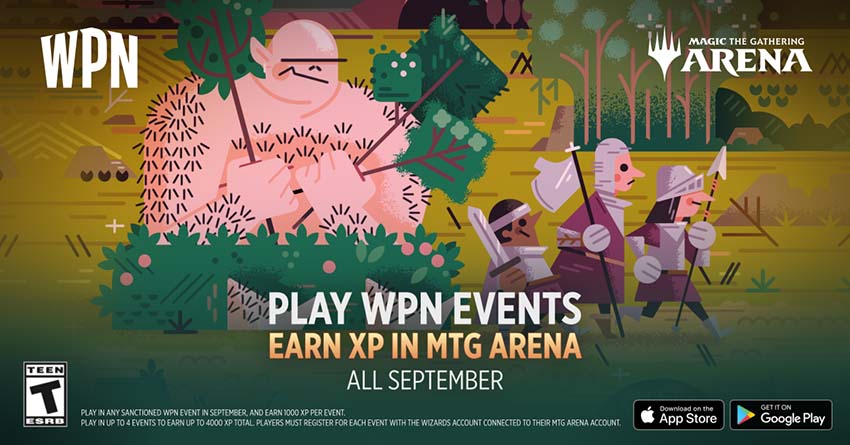 Receba XP no MTG Arena ao participar de eventos em lojas WPN em