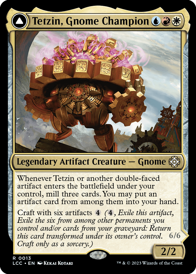 《ノームの勇者、テジン/Tetzin, Gnome Champion // The Golden-Gear Colossus》 [LCC]