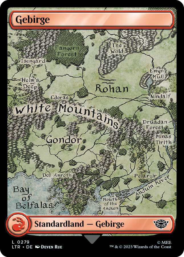 Mittelerde-Länderkarte Gebirge