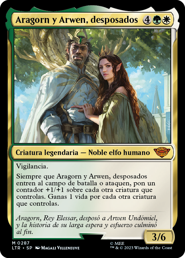 Aragorn y Arwen, desposados foil tradicional