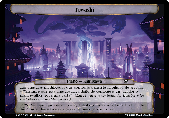 Carta del plano de Towashi