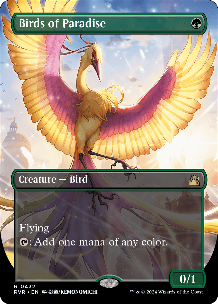 Borderless anime Birds of Paradise