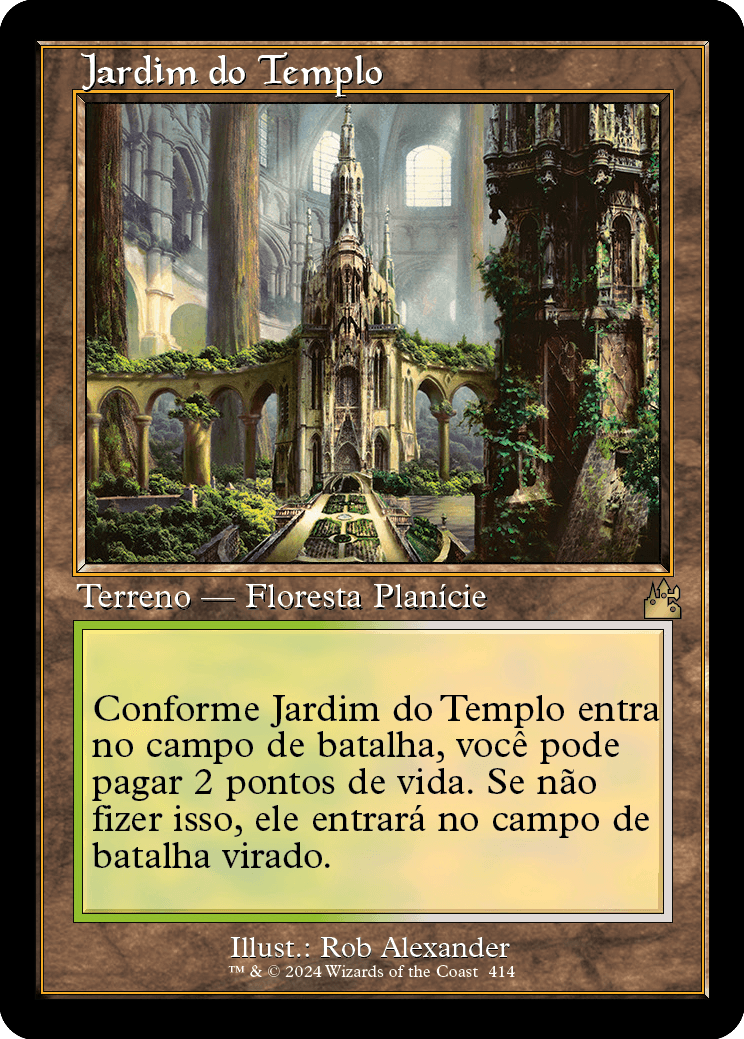 Jardim do Templo de borda retrô