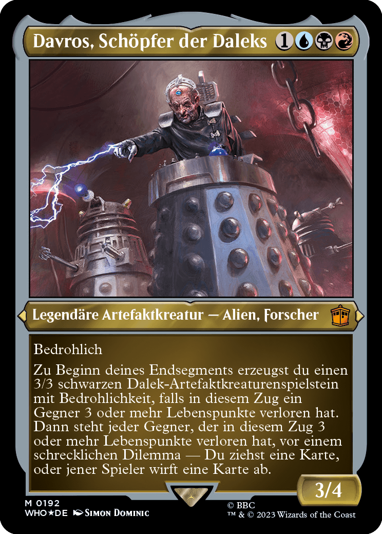 Davros, Schöpfer der Daleks (Display-Kommandeurkarte als Etched-Foilkarte)