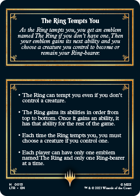 The Ring rules card