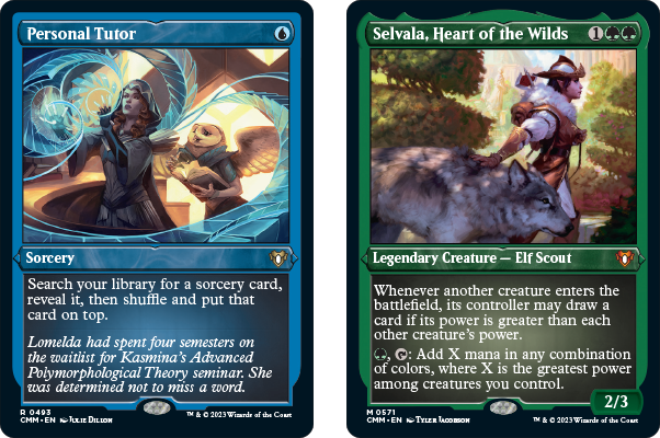 Foil-Etched Selvala, Heart of the Wilds and Personal Tutor