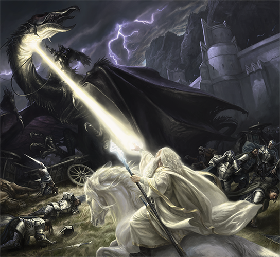 Gandalf in the Pelennor Fields Scene art