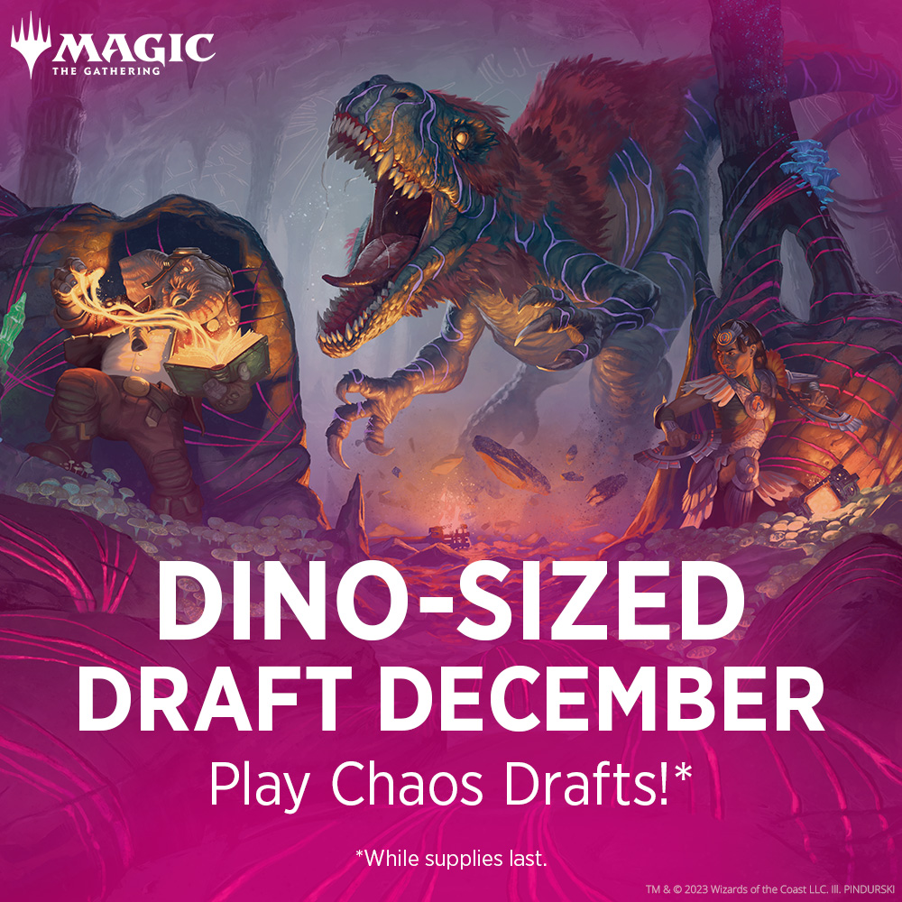 Dino-sized December social media ad