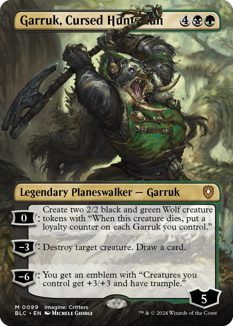 《呪われた狩人、ガラク/Garruk, Cursed Huntsman》 [BLC]