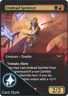 Undead Sprinter Ranked Season Duskmourn: House of Horror card style reward