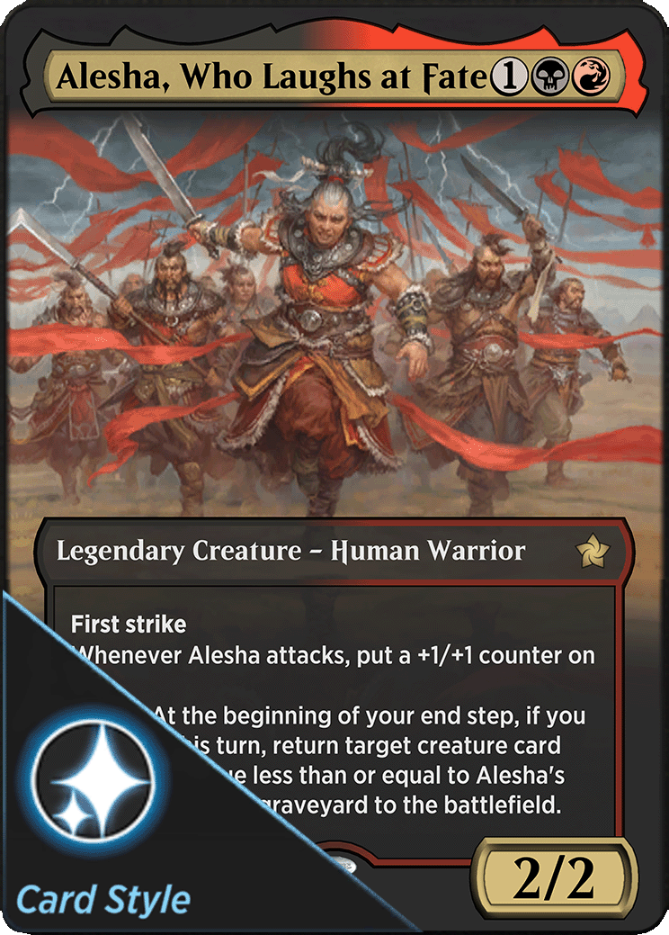 Alesha Who Laughts at Fate Ranked Season Magic: The Gathering Foundatins card style reward