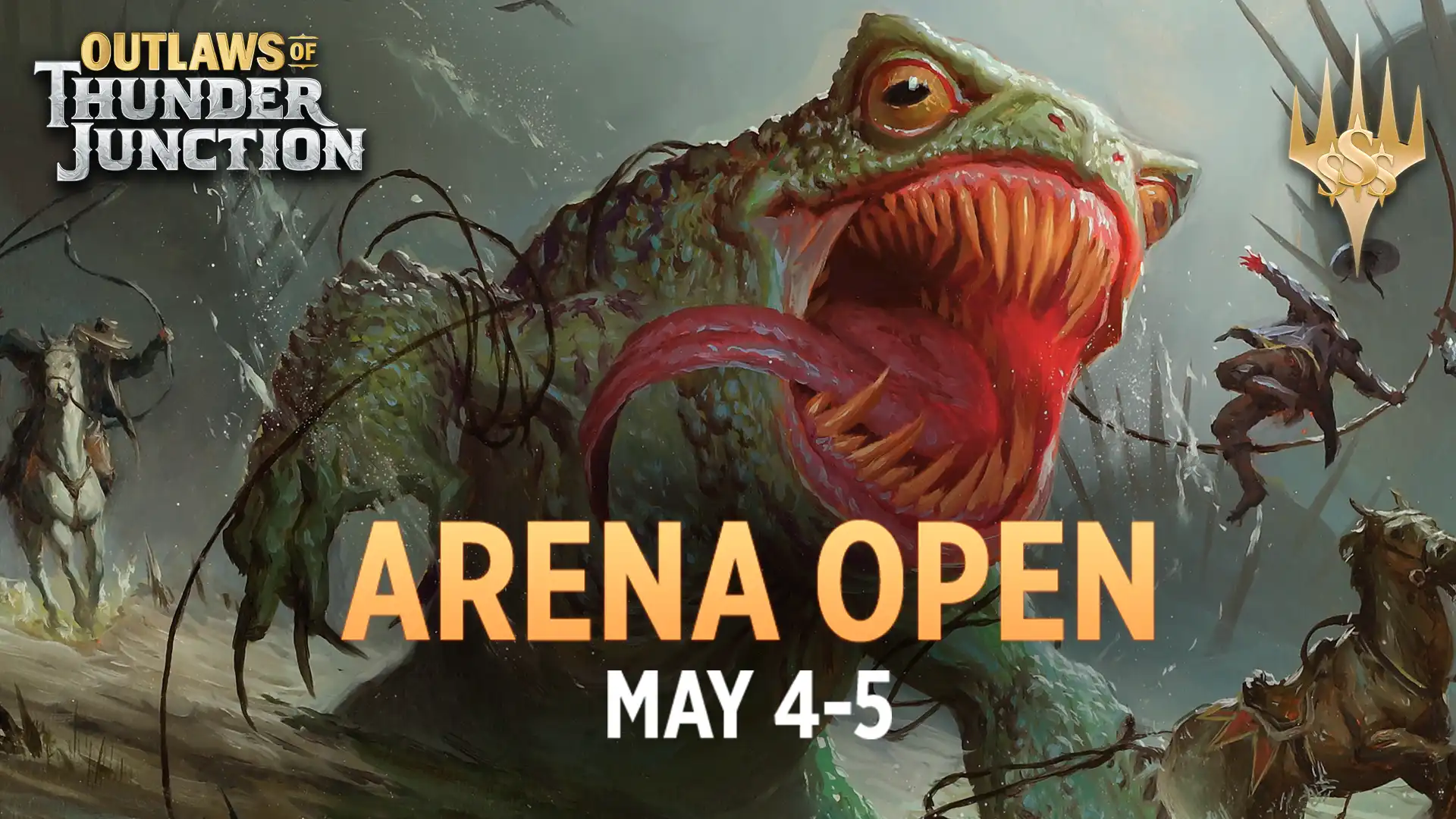Arena Open, May 4–5, with card art for Gitrog, Ravenous Ride