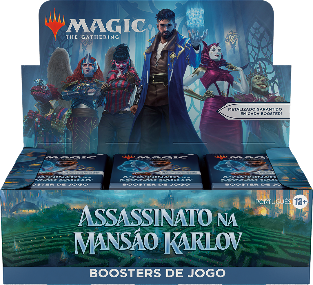 Expositor de Booster de Jogo de Assassinato na Mansão Karlov