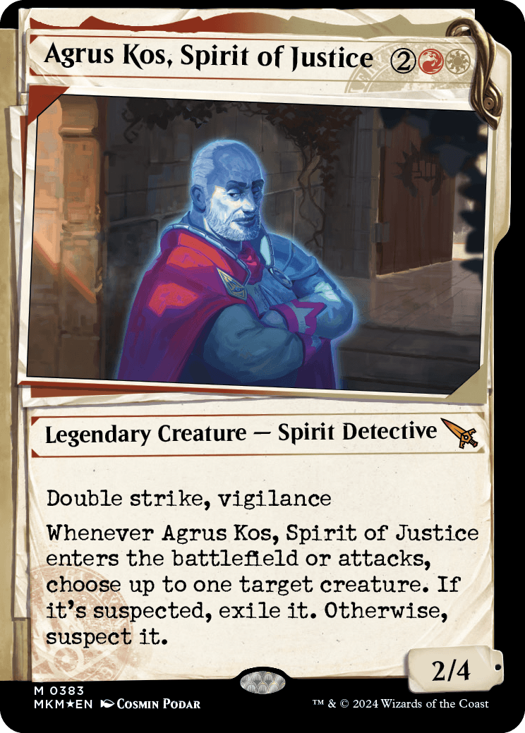 Agrus Kos, Spirit of Justice invisible ink treatment