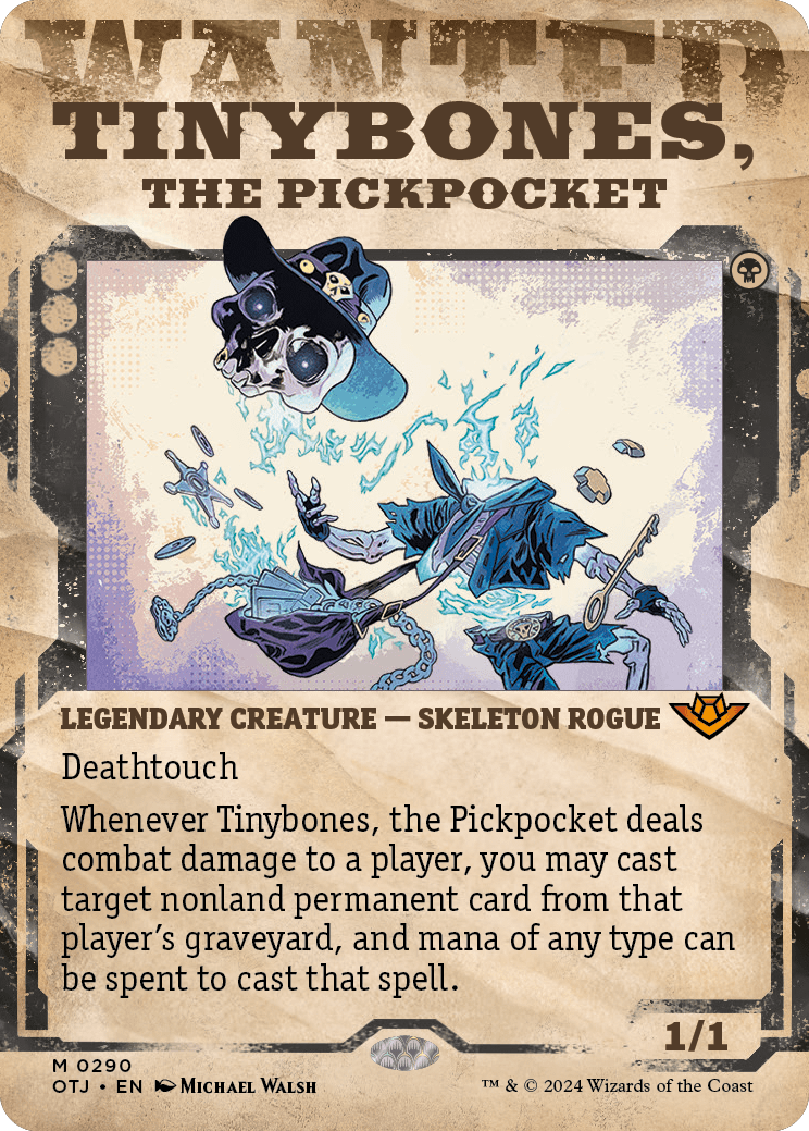 Tinybones, the Pickpocket in wanted poster treatment