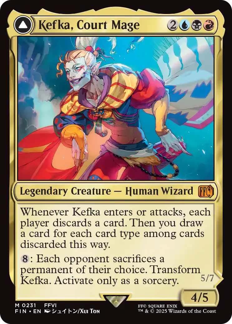 《人造魔導士、ケフカ/Kefka, Court Mage // Kefka, Ruler of Ruin》 [FIN]