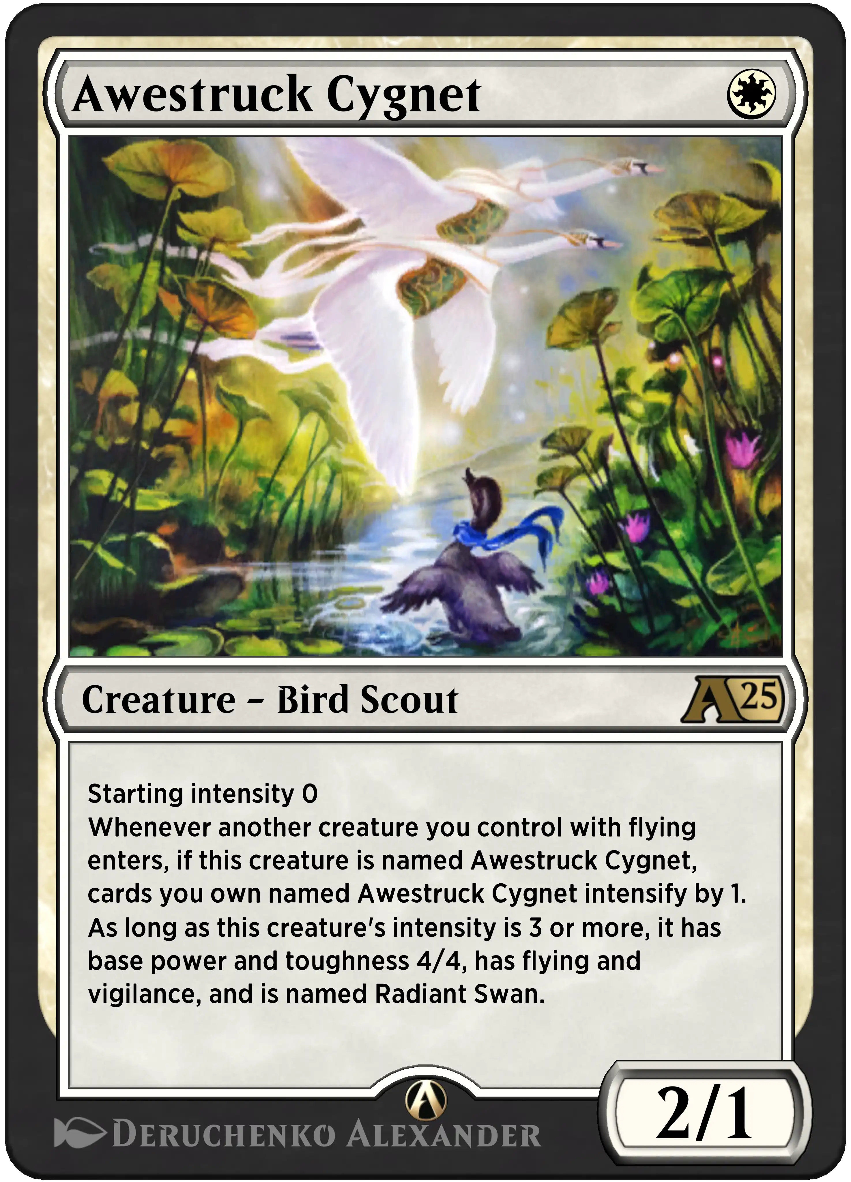 Awestruck Cygnet rebalanced Alchemy card