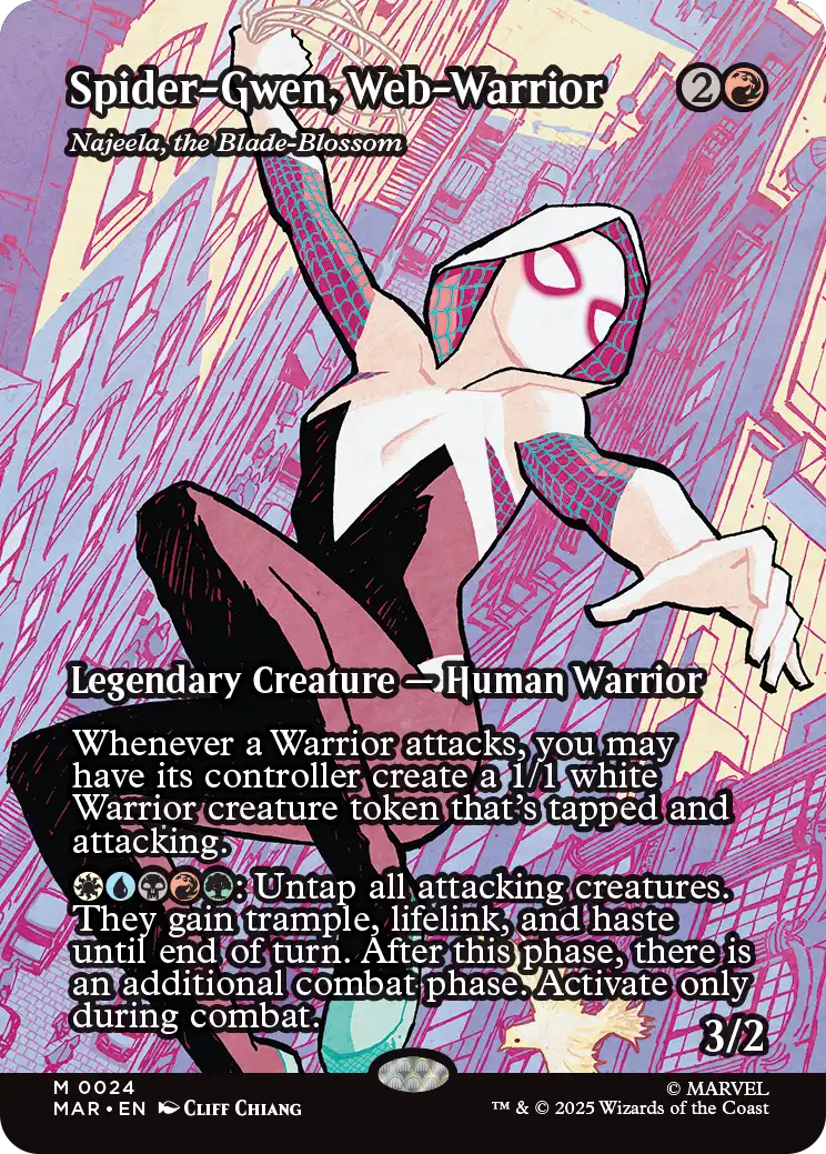 《ウェブ・ウォリアー、スパイダー・グウェン（刃を咲かせる者、ナジーラ）/Spider-Gwen, Web-Warrior（Najeela, the Blade-Blossom）》 [MAR]