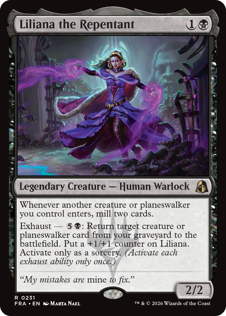 Liliana the Repentant, FRA #231, regular printing