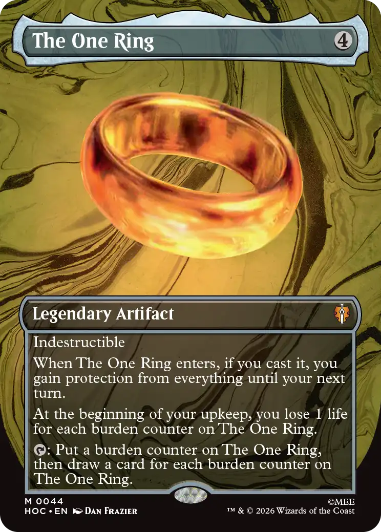 The One Ring Middle-earth Classic Artist Card Magic The Hobbit Box Topper legendario