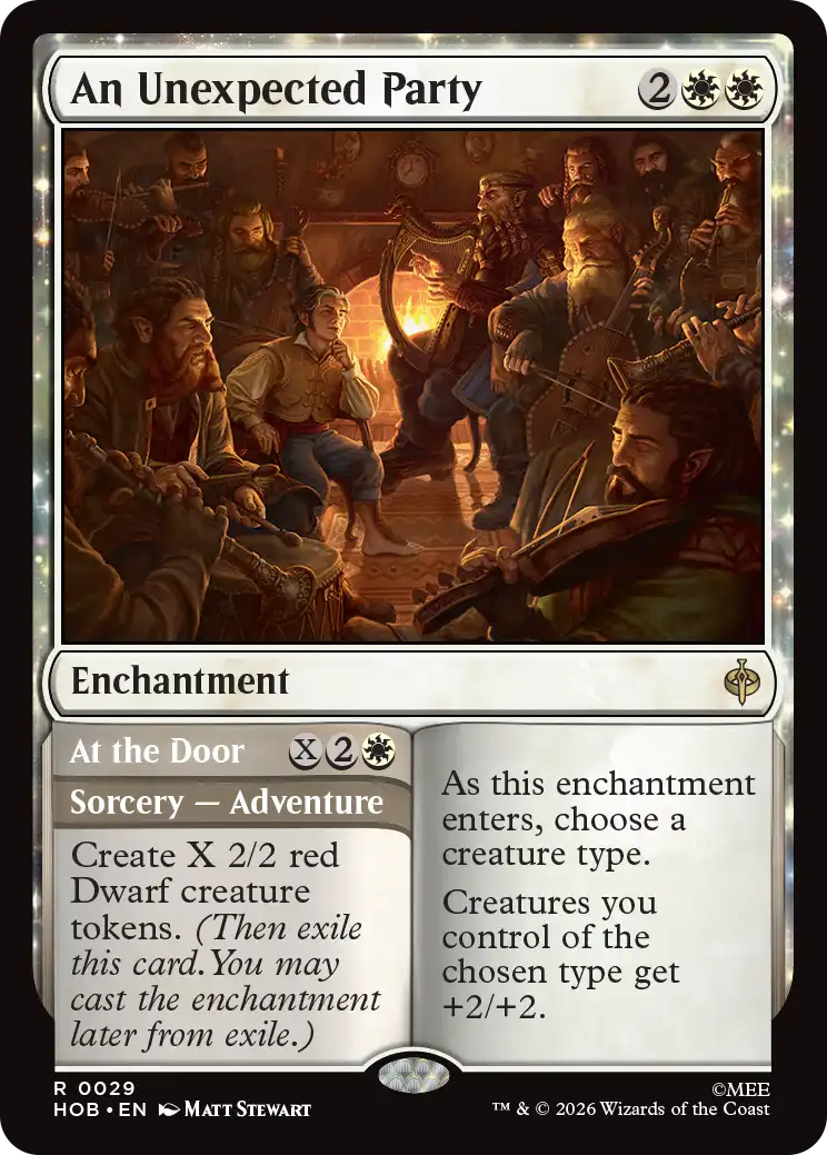An Unexpected Party carta Magic The Hobbit Adventure encantamiento Bilbo