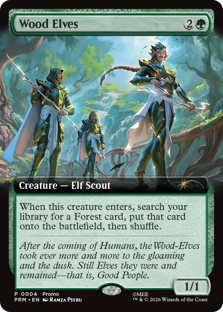 Wood Elves promo foil Magic The Hobbit Standard Showdown ganador