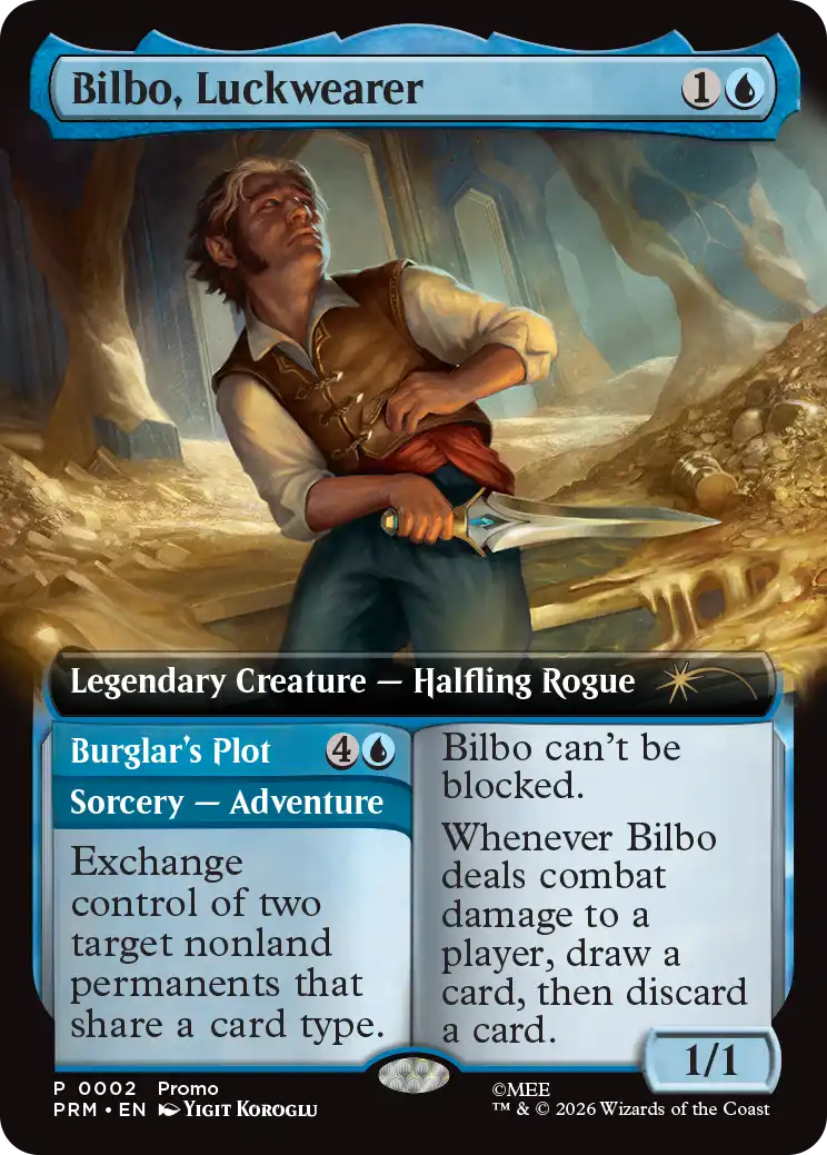 Bilbo Luckwearer carta Magic The Hobbit Adventure criatura legendaria