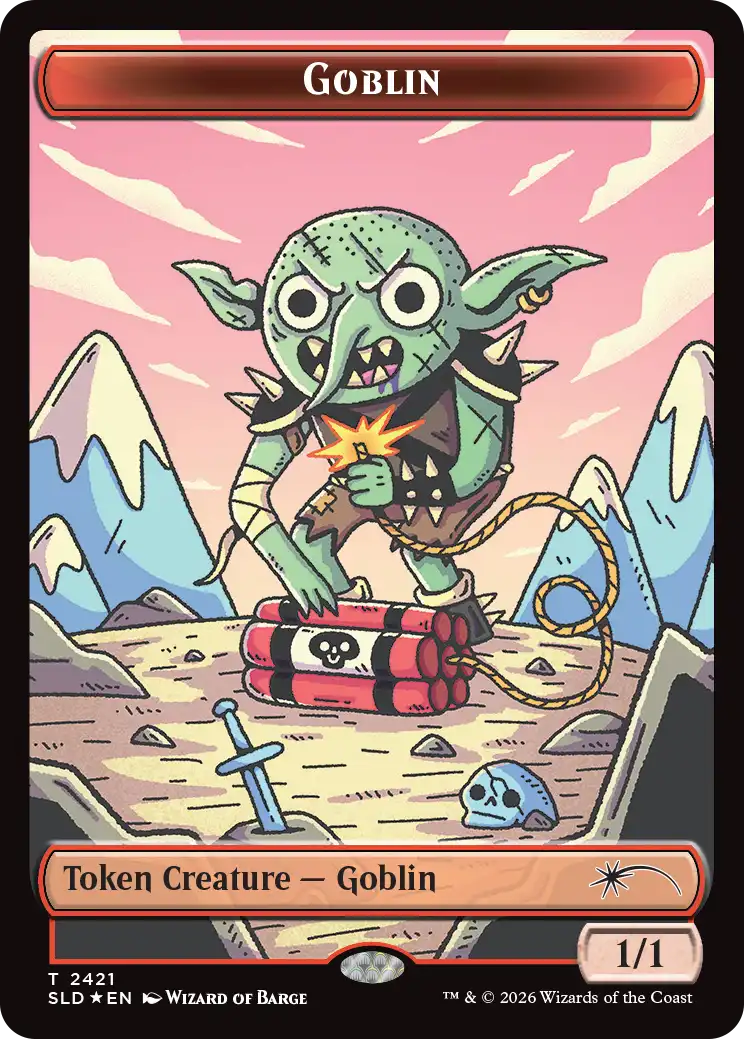 MTG Secret Lair Goblin Storm ゴブリントークン Wizard of Barge 新規Foilアート