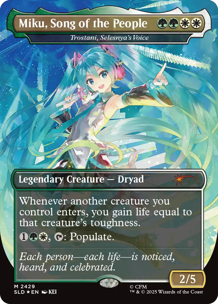 MTG Miku, the Complete Performer 初音ミク Secret Lair Commander Deck: Hatsune Miku Decklist