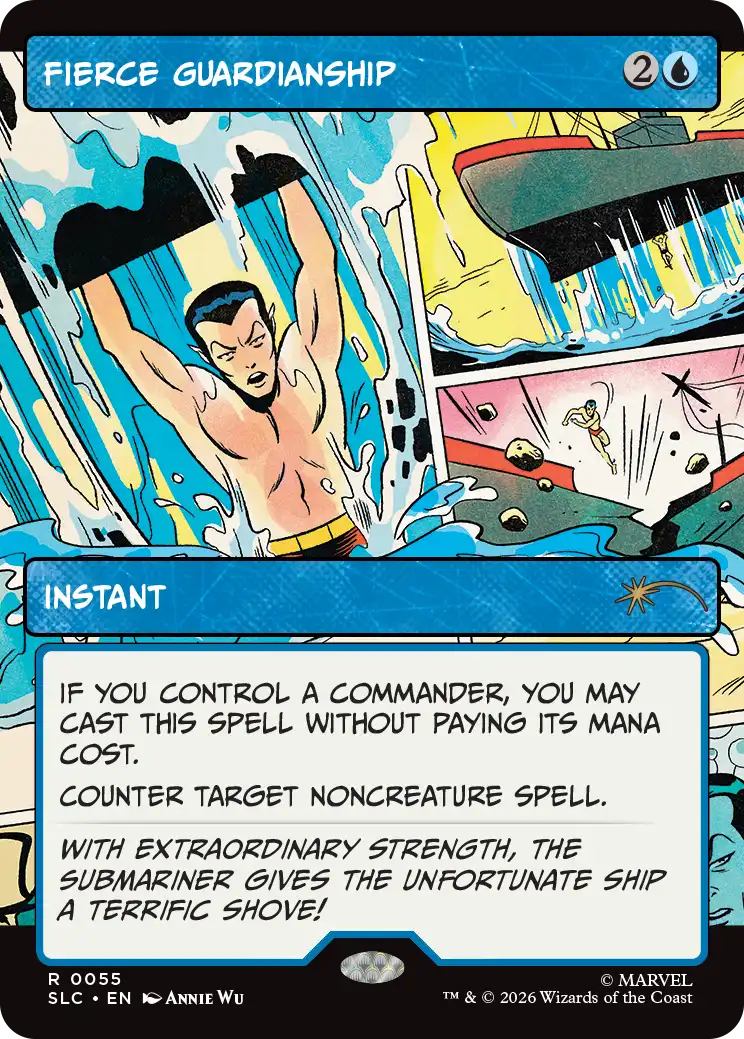 Carte Magic Fierce Guardianship, Secret Lair Countdown Kit Marvel, anglais