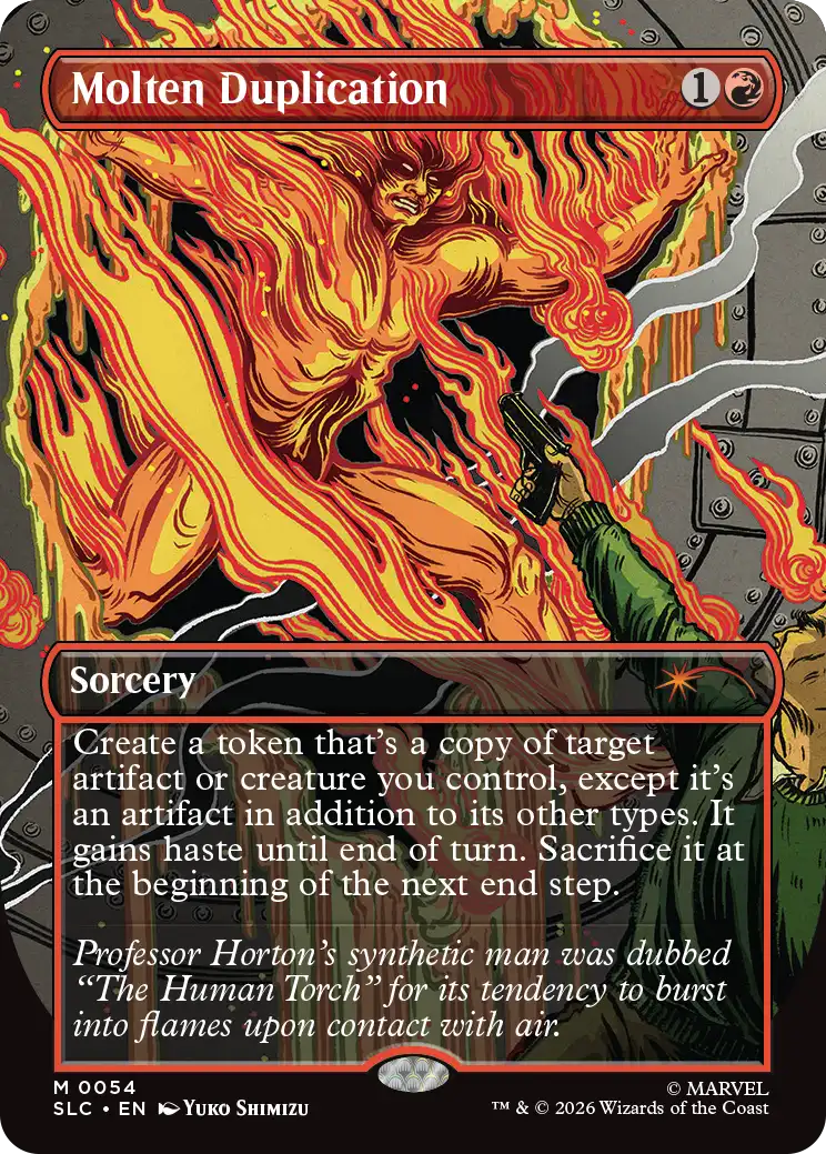Carte Magic Molten Duplication, Secret Lair Countdown Kit Marvel, anglais