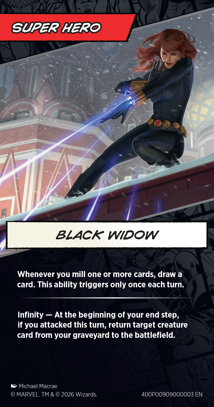 Black Widow Super Hero player card