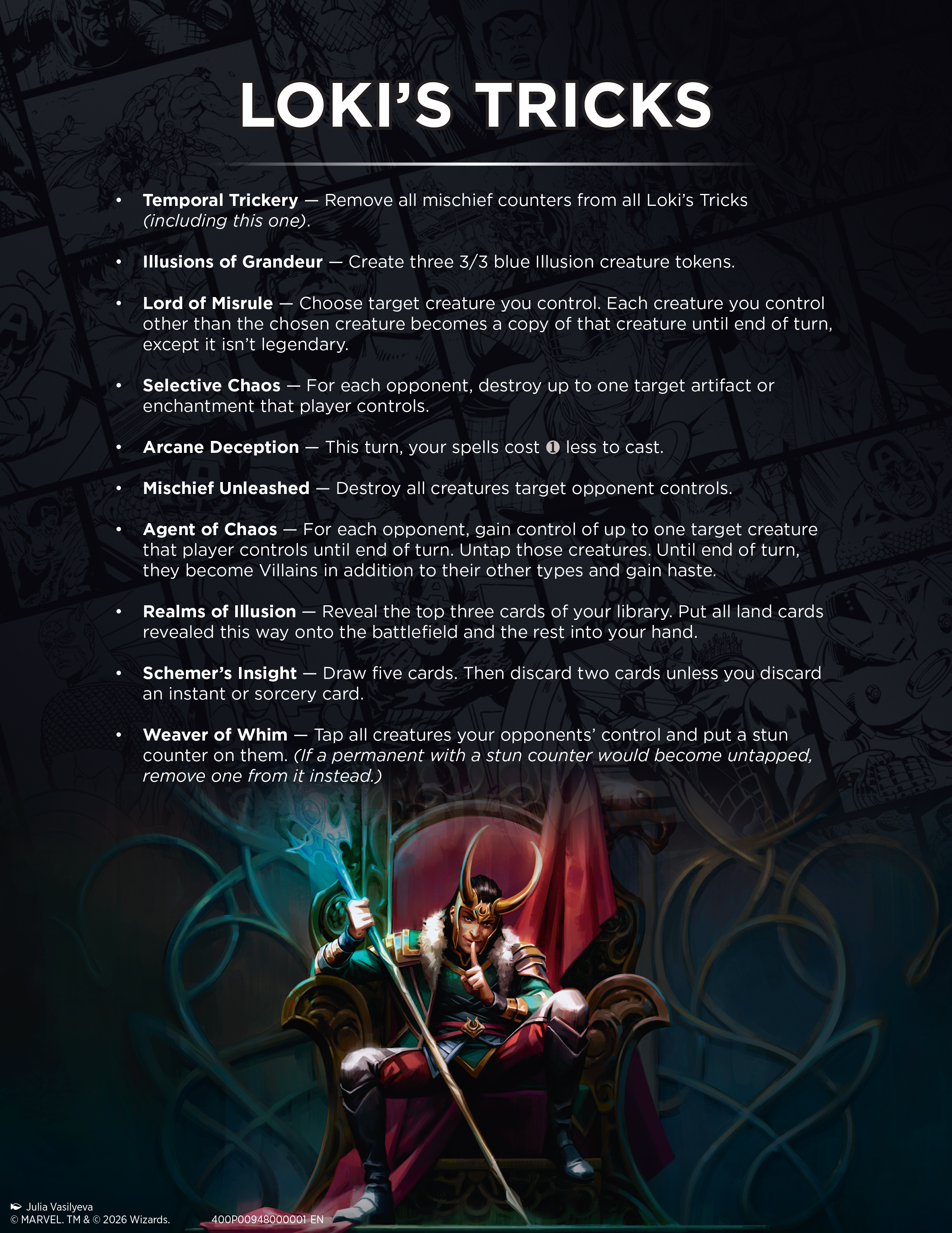 Loki's Tricks ability sheet