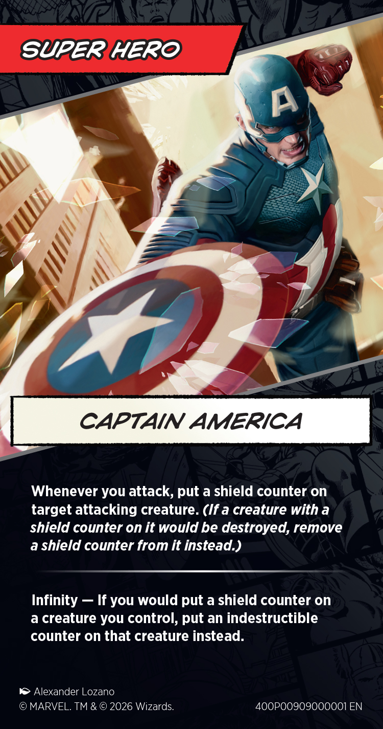 Captain America Super Hero player card