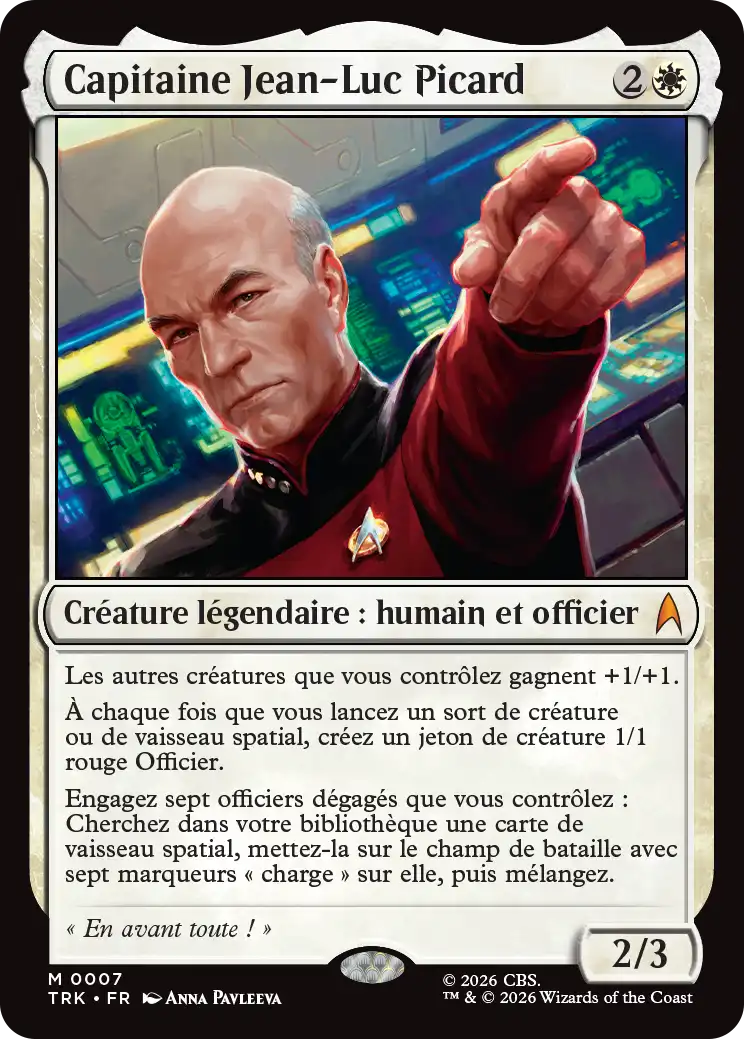 Capitaine Jean-Luc Picard — carte française officielle Star Trek TRK 007