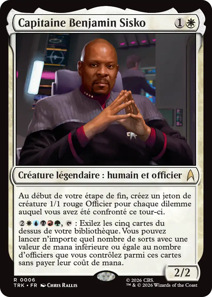 Capitaine Benjamin Sisko — carte française officielle Star Trek TRK 006