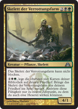 Skelett der Verrottungsfarm